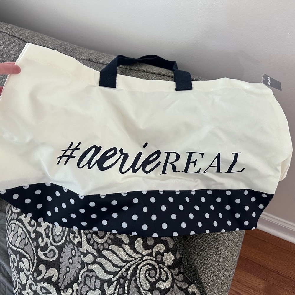 aerie #aerieREAL Tote Bag - Black and White